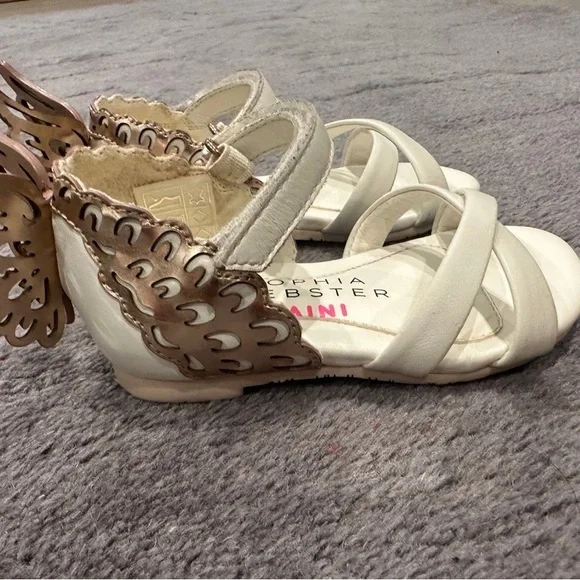 Sophia Webster Baby Girl Evangeline Mini Butterfly Sandals 21 white/rose gold - Picture 2 of 6